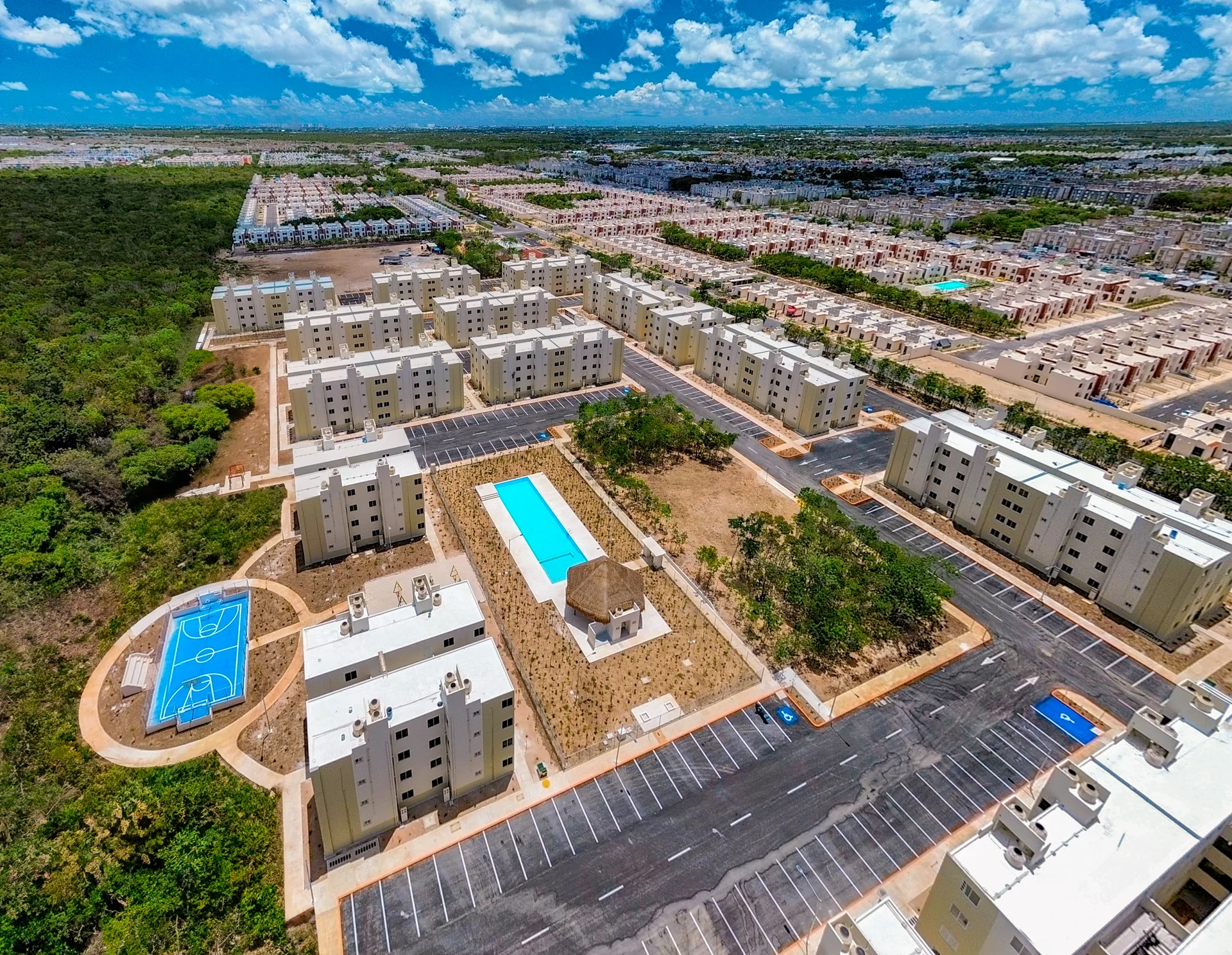 Vista aérea de Aura Nova Cancún - Financiamiento accesible
